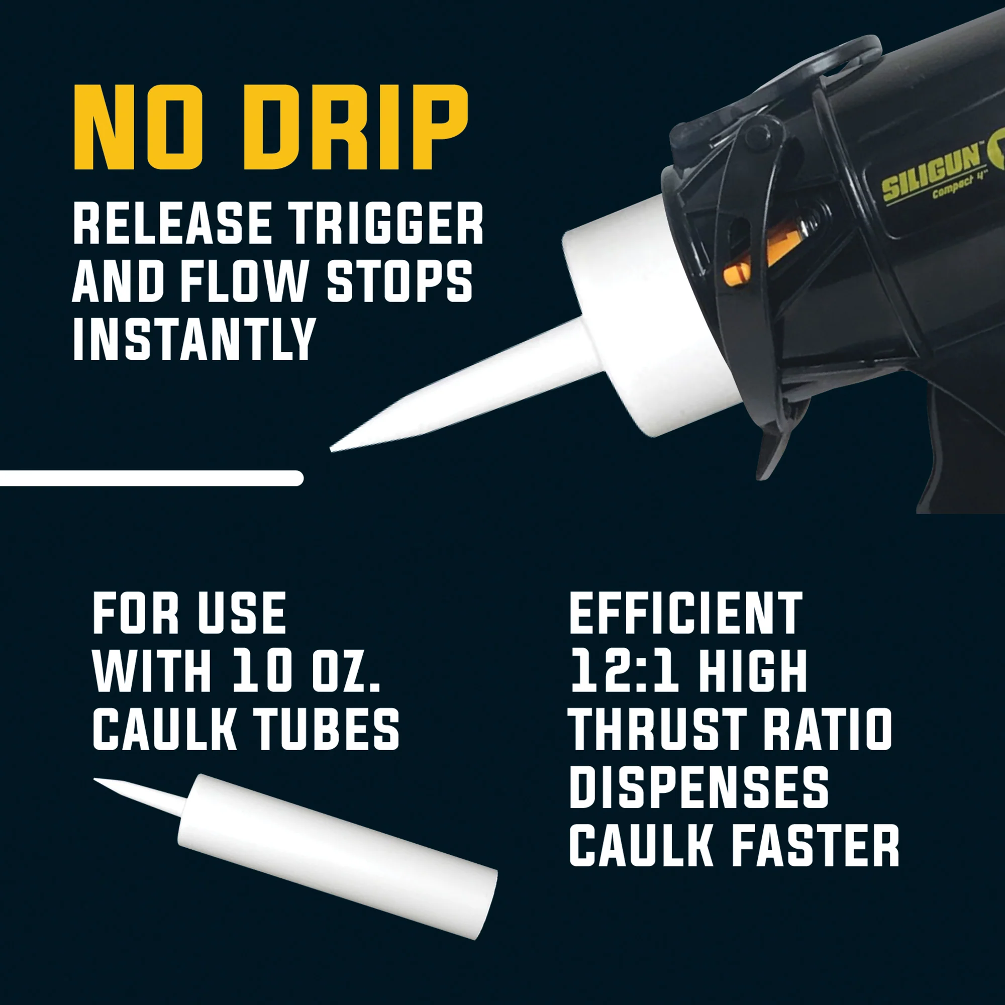 SILIGUN™ Classic Compact 4" Caulking Gun - Complete Kit - Image 3